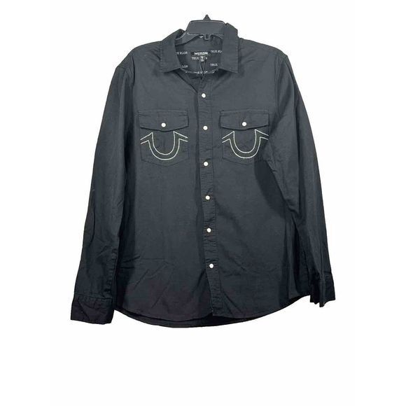 New True Religion Big T Western Shirt Size M Pearl snap‎ - Picture 1 of 8